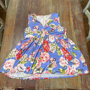 Matilda Jane Periwinkle Floral Tunic Top XL Boho